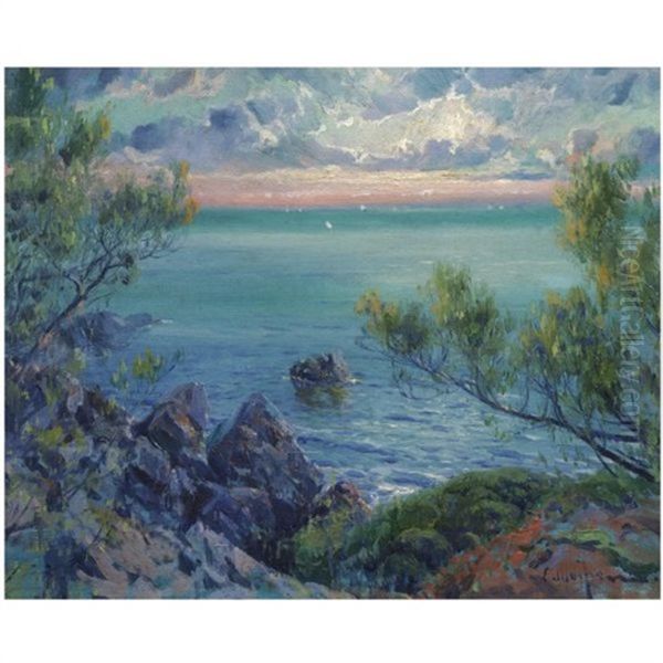 Paisaje De Mallorca (a View Of Majorca) Oil Painting by Eliseo Meifren y Roig