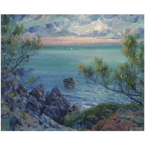 Paisaje De Mallorca (a View Of Majorca) Oil Painting by Eliseo Meifren y Roig