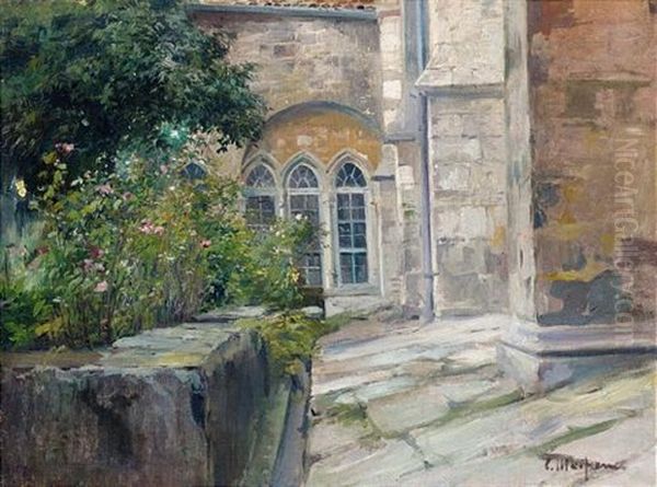 Monasterio De San Jeronimo Del Valle De Belen, Barcelona (monastery Of San Jeronimo Del Valle De Belen, Barcelona) Oil Painting by Eliseo Meifren y Roig