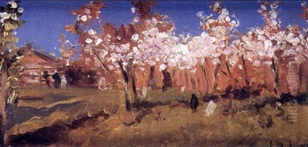 Paisaje Con Almendros En Flor Oil Painting by Eliseo Meifren y Roig