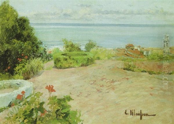 Pueblo Junto Al Mar Oil Painting by Eliseo Meifren y Roig