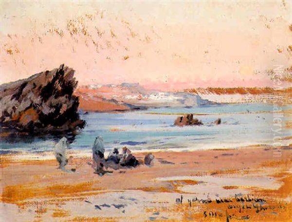 Playa Con Figuras Oil Painting by Eliseo Meifren y Roig