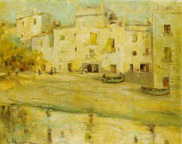 Playa Y Casas Oil Painting by Eliseo Meifren y Roig