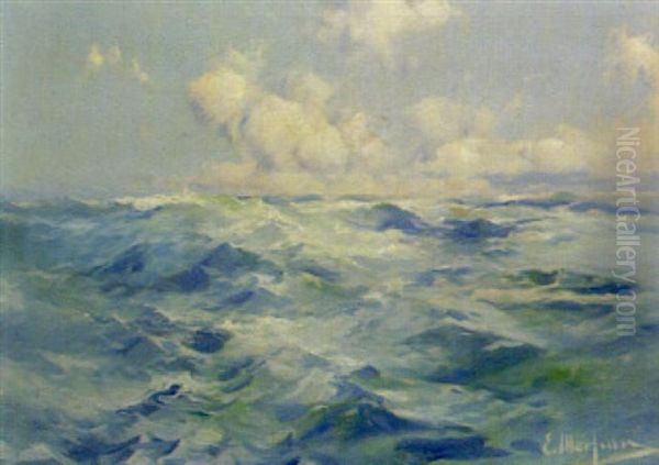 The Sea Oil Painting by Eliseo Meifren y Roig