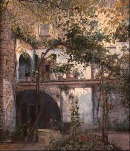 El Jardin Oil Painting by Eliseo Meifren y Roig