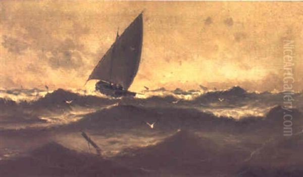 Velero De Pescadores En Alta Mar Oil Painting by Eliseo Meifren y Roig