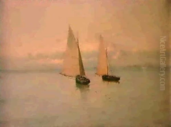 Voiliers Sur Une Mer Calme Oil Painting by Eliseo Meifren y Roig