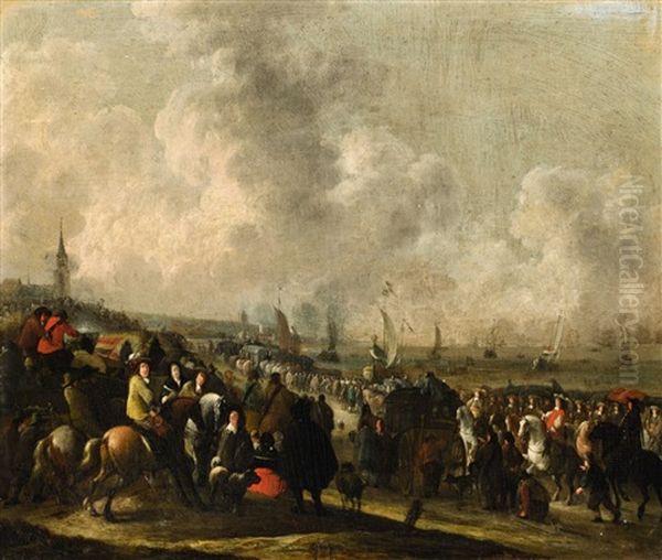 Charles Ii's Voyage From Scheveningen To England Oil Painting by Hendrick De Meijer