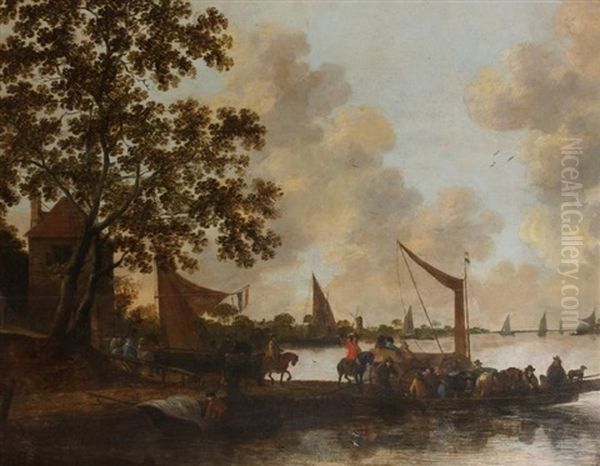 La Traversee Du Fleuve Oil Painting by Hendrick De Meijer