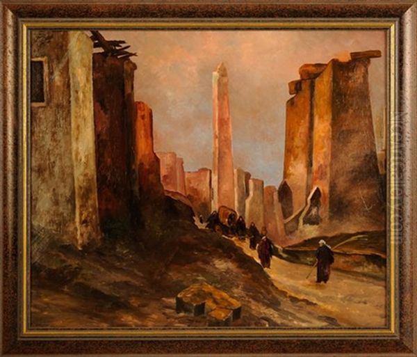 Tempelstadt In Morgenstimmung Oil Painting by Lothar Rudolf Meilinger