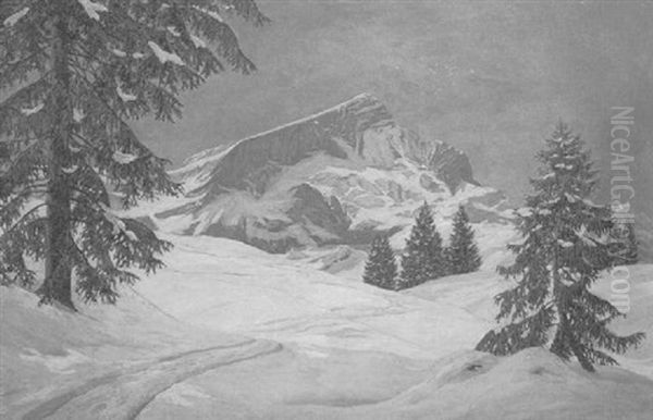 Alpspitze Oil Painting by Lothar Rudolf Meilinger