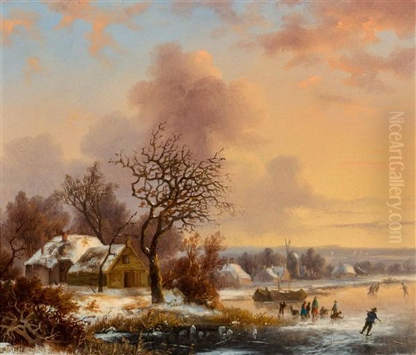 Winterlandscape Oil Painting by Claus Hendrik Meiners