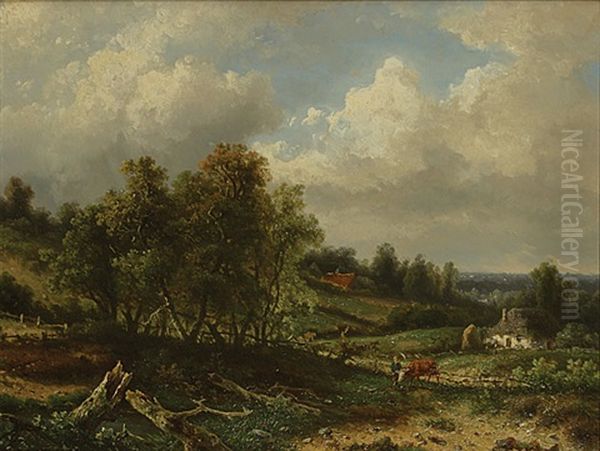 Heuvellandschap Oil Painting by Claus Hendrik Meiners