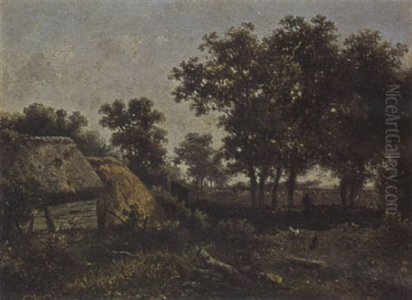 Landschap Te Aalden, Drenthe Oil Painting by Claus Hendrik Meiners