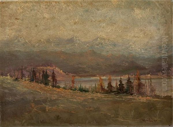 Autumn Landscape Along The River Oil Painting by Frank G. Meinhart