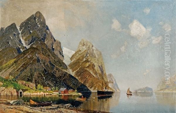 By The Fiord Oil Painting by Georg M. Meinzolt