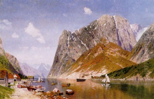 Blick In Prachtvollen Norwegischen Fjord An Einem Sommertag Oil Painting by Georg M. Meinzolt