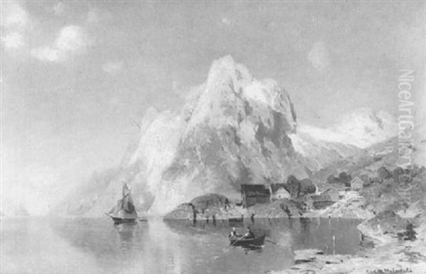 Norwegischer Fjord Oil Painting by Georg M. Meinzolt