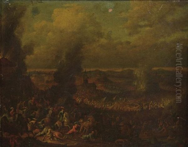 Le Siege D'une Ville Oil Painting by Jan-Baptiste van der Meiren