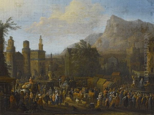 Orientalischer Jahrmarkt Oil Painting by Jan-Baptiste van der Meiren