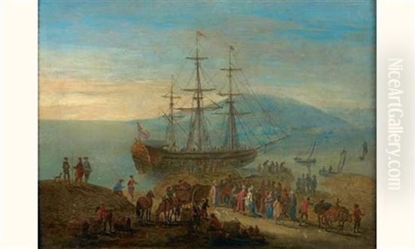 L'embarquement Des Diplomates Turcs Oil Painting by Jan-Baptiste van der Meiren