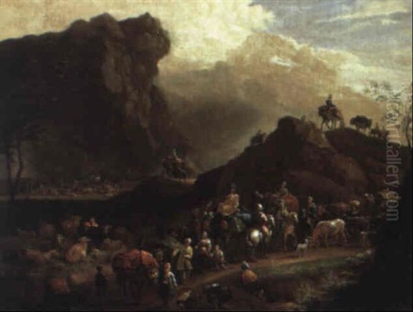 La Caravane Oil Painting by Jan-Baptiste van der Meiren