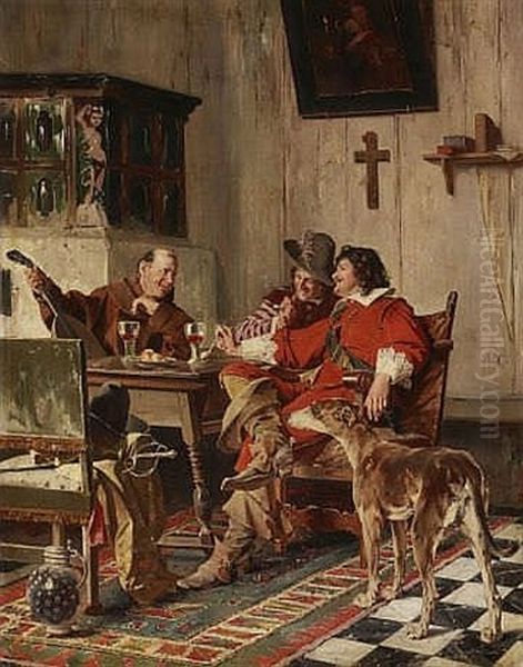 Eine Frohliche Gesellschaft Oil Painting by Ernst Meisel