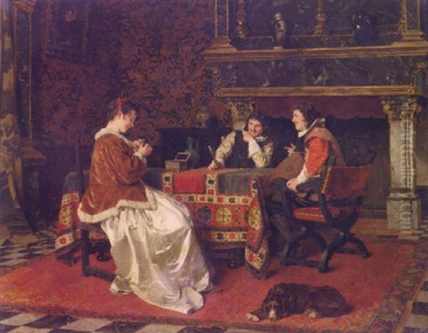 The Engagement Ring Oil Painting by Ernst Meisel