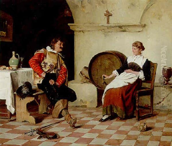 The Cavalier's Tale Oil Painting by Ernst Meisel