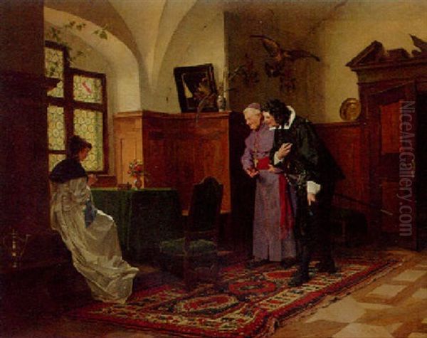 The Introduction Oil Painting by Ernst Meisel