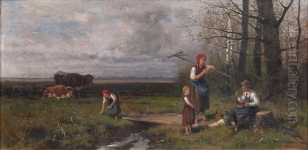 Rast Auf Dem Feld Oil Painting by Adolf Ernst Meissner