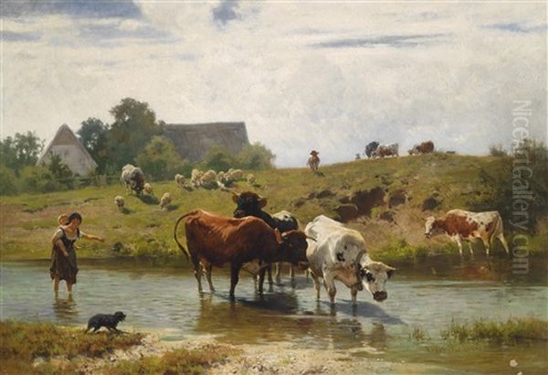 Ein Sommertag Am Land Oil Painting by Adolf Ernst Meissner