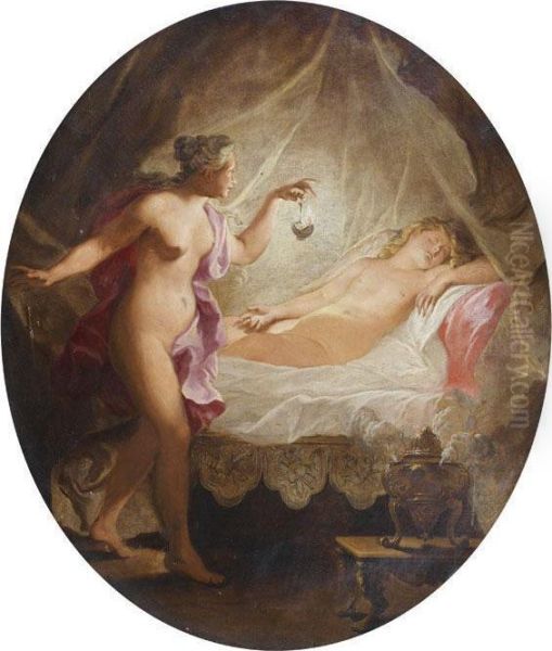 Psyche Et Cupidon Oil Painting by Nicolas Bertin