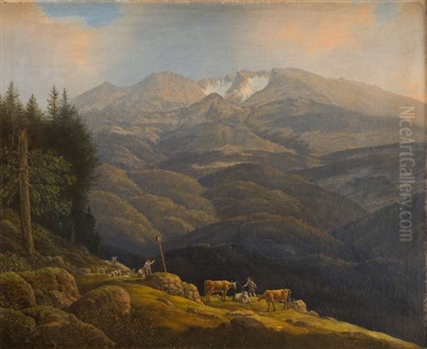 View On Sniezne Kotly Oil Painting by Gustav Meissner