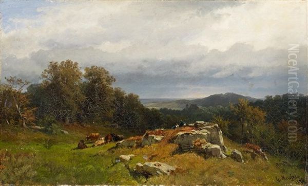 Gewitterstimmung Oil Painting by Gustav Meissner