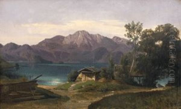 Gebirgslandschaft Mit Bergsee by Gustav Meissner