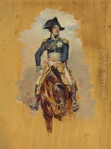 Marshal Jean-baptiste Bessieres (1768-1813) Oil Painting by Ernest Meissonier