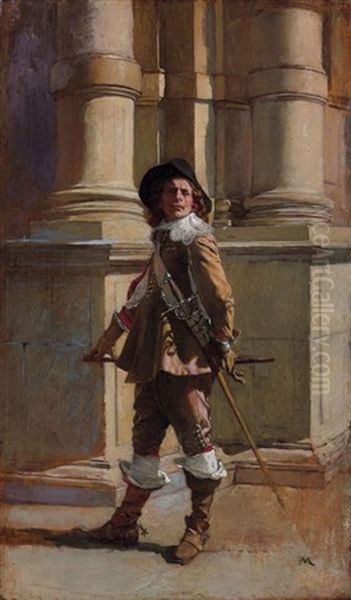 Gentilhomme En Costume Louis Xiii Oil Painting by Ernest Meissonier