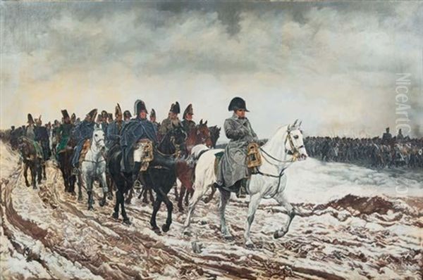 Napoleon, La Campagne De France De 1814 Oil Painting by Ernest Meissonier