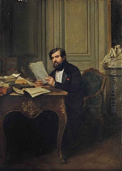 Portrait De Louis De Chevigne Oil Painting by Ernest Meissonier