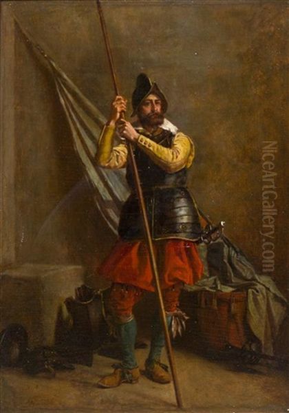 Sentinel Of The Time Of Louis Xiii Oil Painting by Ernest Meissonier