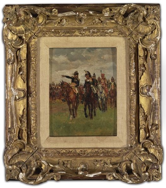 Generals On Horseback Oil Painting by Ernest Meissonier