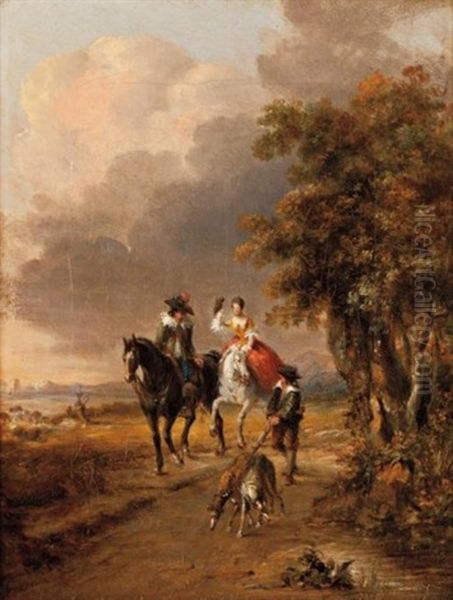 Passing On A Bend Oil Painting by Ernest Meissonier