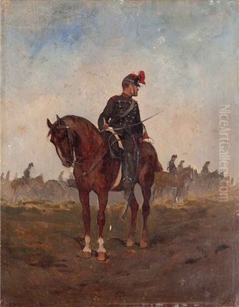 Figura Di Soldato A Cavallo Oil Painting by Ernest Meissonier