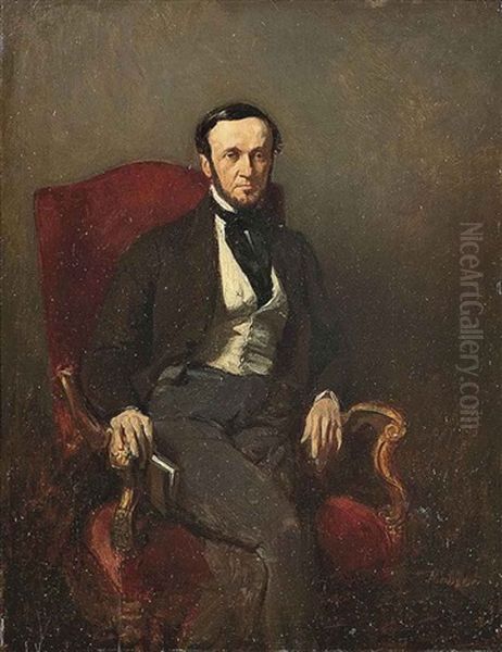 Portrait Of A Gentleman (the Artist's Uncle?) Seated Oil Painting by Ernest Meissonier