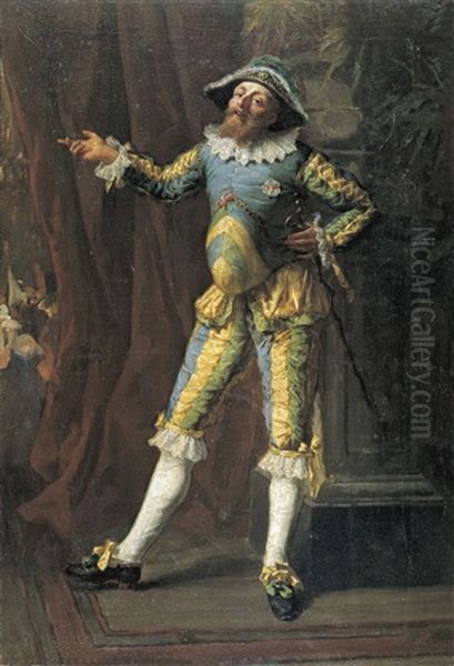 Arlequin Oil Painting by Ernest Meissonier