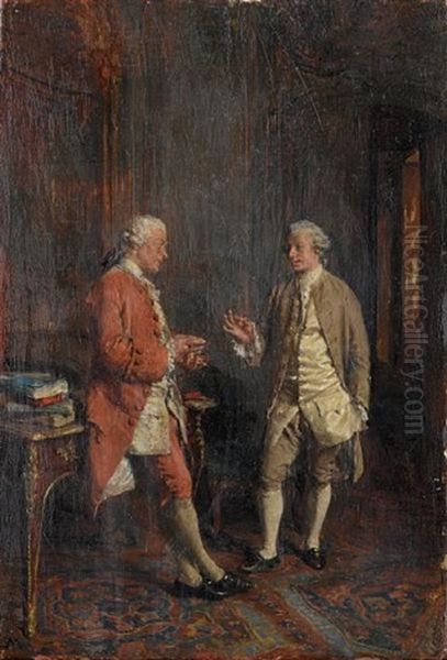 The Conversation Oil Painting by Ernest Meissonier