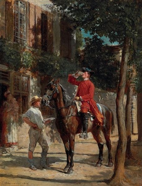 The Stirrup Cup Oil Painting by Ernest Meissonier