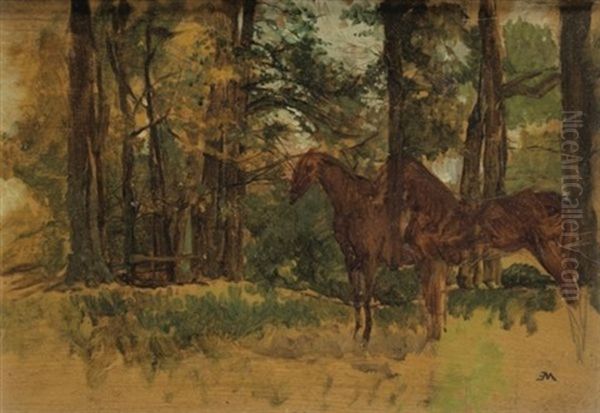 Etude De Chevaux Oil Painting by Ernest Meissonier