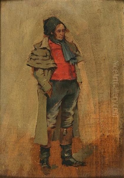 Portrait Of A Standing Man Oil Painting by Ernest Meissonier